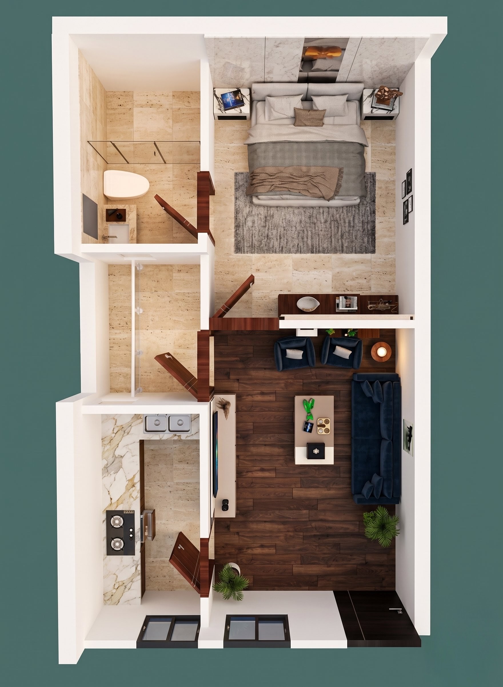 1 BHK Floor Plan