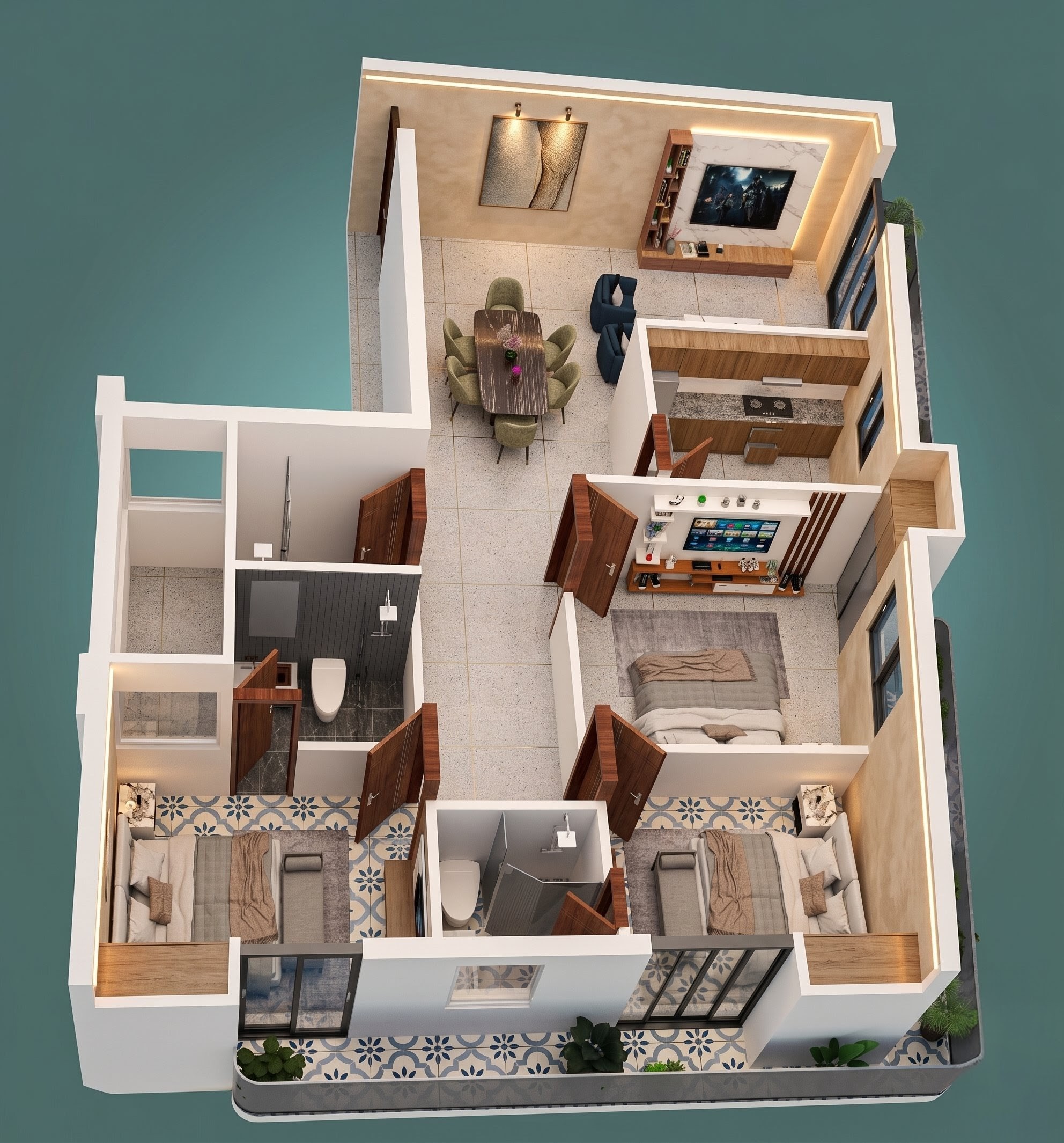 3 BHK Floor Plan